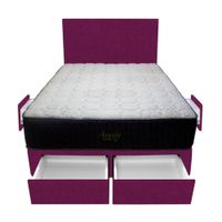 Dormitorio Pocket Vip + 4 Cajones 2 Plz + Cabecera - Purpura