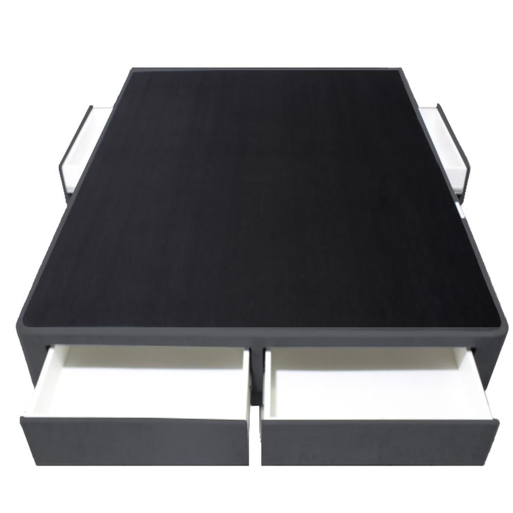 Base de Cama Wels 4 Cajones King Americano - Gris Oscuro Base de Cama Wels 4 Cajones King Americano - Gris Oscuro