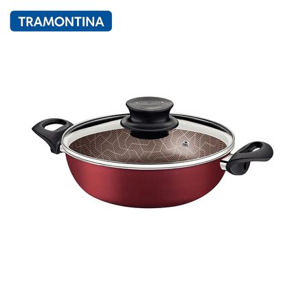 Sartén Antiadherente Honda con Tapa Tramontina 24 cm 2.8 Lt Arrocera 23021367