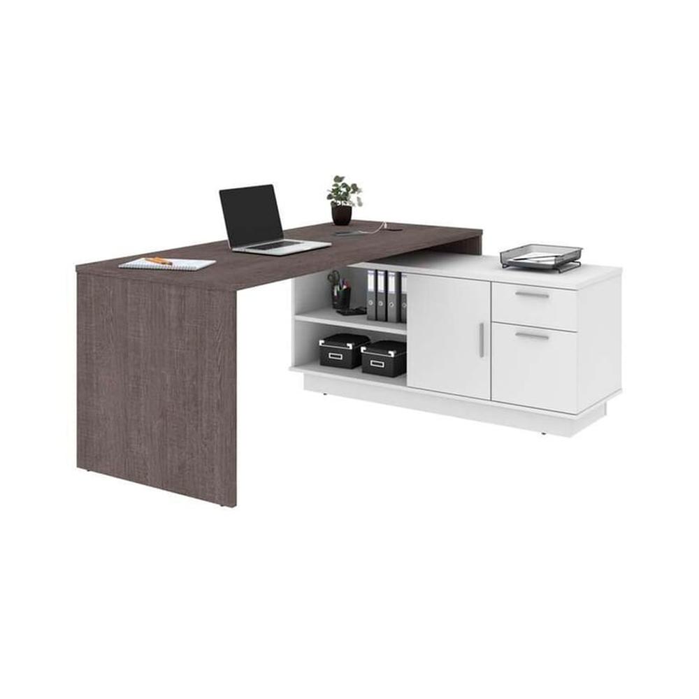 Escritorio Con Cajones Utiroa - Blanco Y Wengue