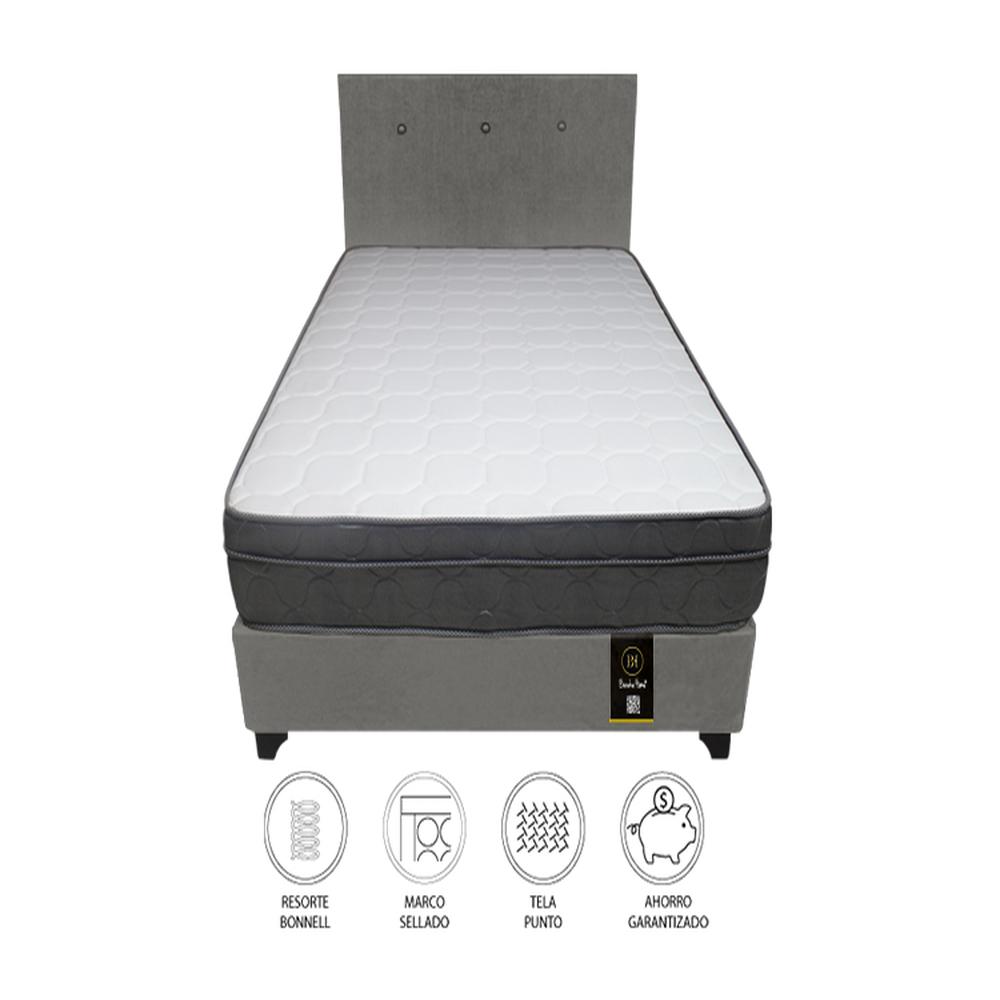 Dormitorio Turin 2 Plz + Cabecera + 2 Almohadas - Gris Oscuro Dormitorio Turin 2 Plz + Cabecera + 2 Almohadas - Gris Oscuro