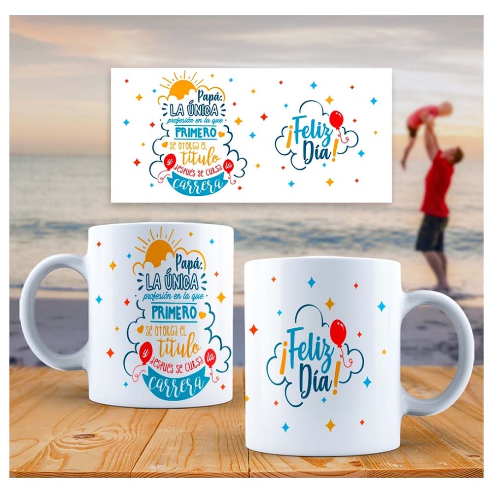 Taza de Loza 11oz Lettering Frase Día Del Padre 67 | Promart.pe - Promart