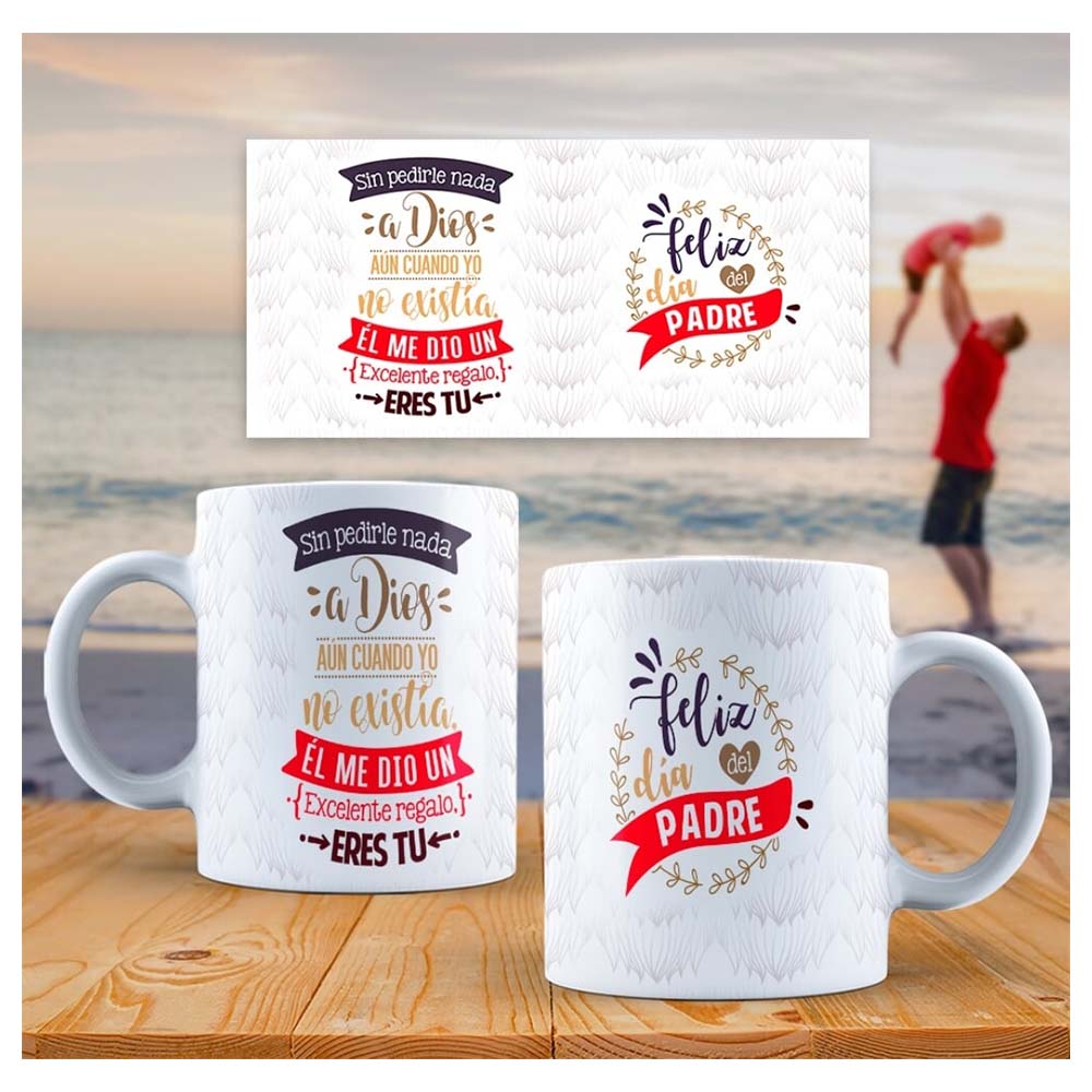 Taza de Loza 11oz Lettering Frase Día Del Padre 69 | Promart.pe - Promart