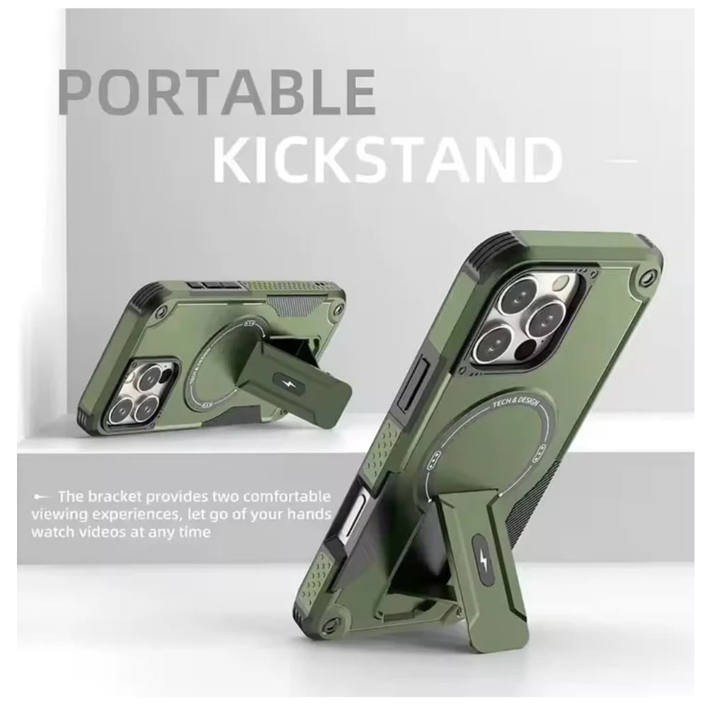 CASE MOKET ARMOR ANTICAIDAS PARA IPHONE 15 PRO MAX VERDE