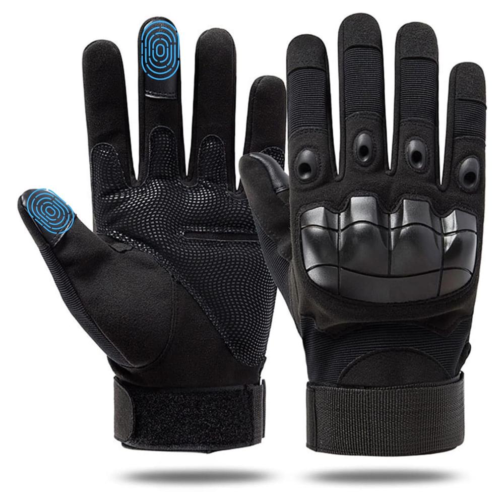 Guantes Táctico Militar de Dedo Completo para Moto, Gym, Ciclismo, etc Color Negro