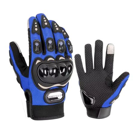 Guantes para Moto Dedo Completo y Táctil Guantes Protector Azul Guantes para Moto Dedo Completo y Táctil Guantes Protector Azul