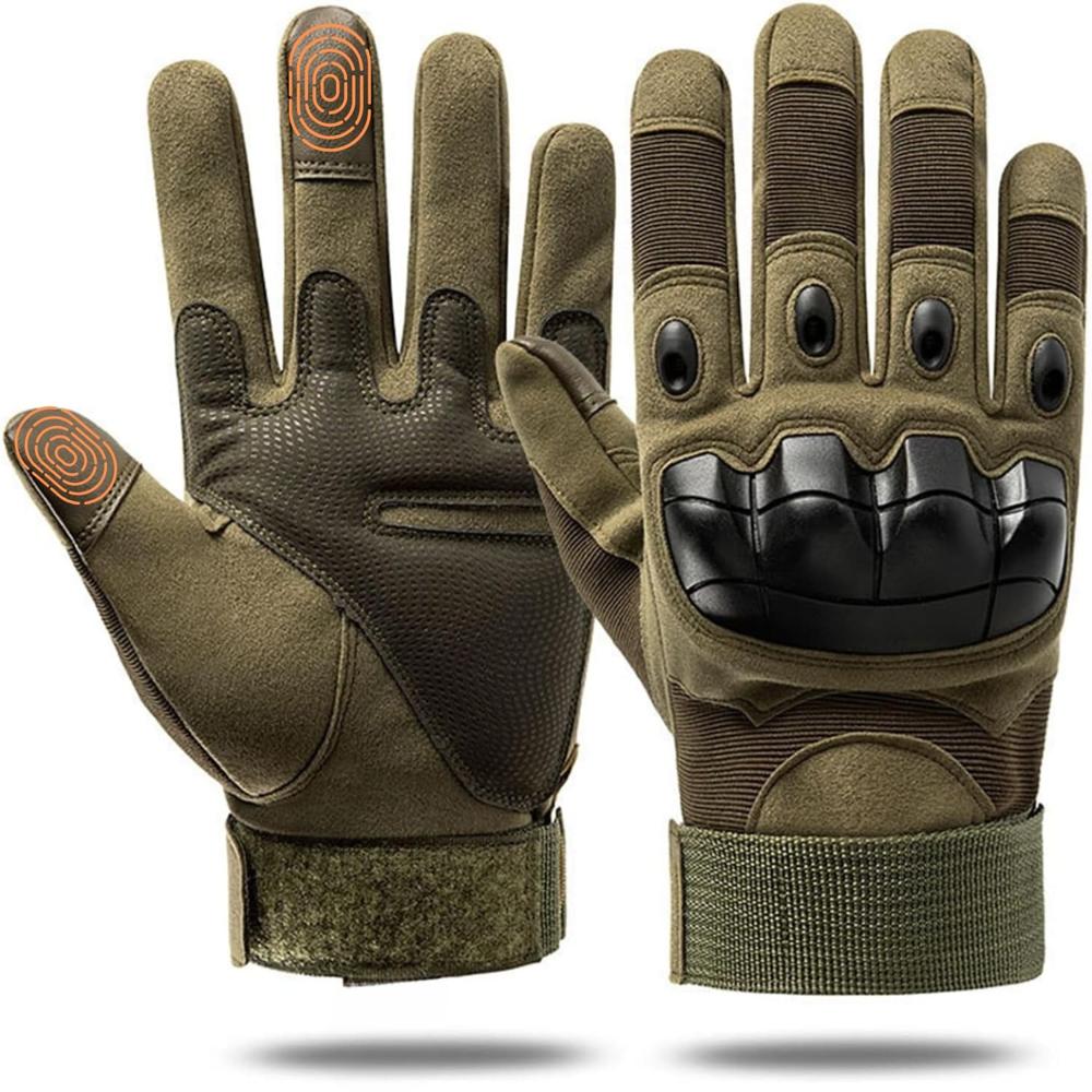 Guantes Táctico Militar de Dedo Completo para Moto, Gym, Ciclismo, etc Color Verde