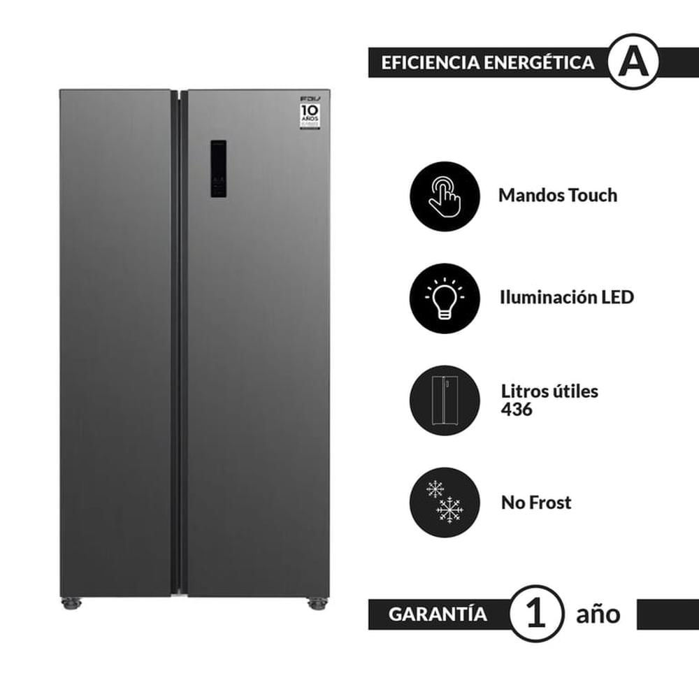 Refrigerador FDV Slim Black Inox 436 L Side by Side