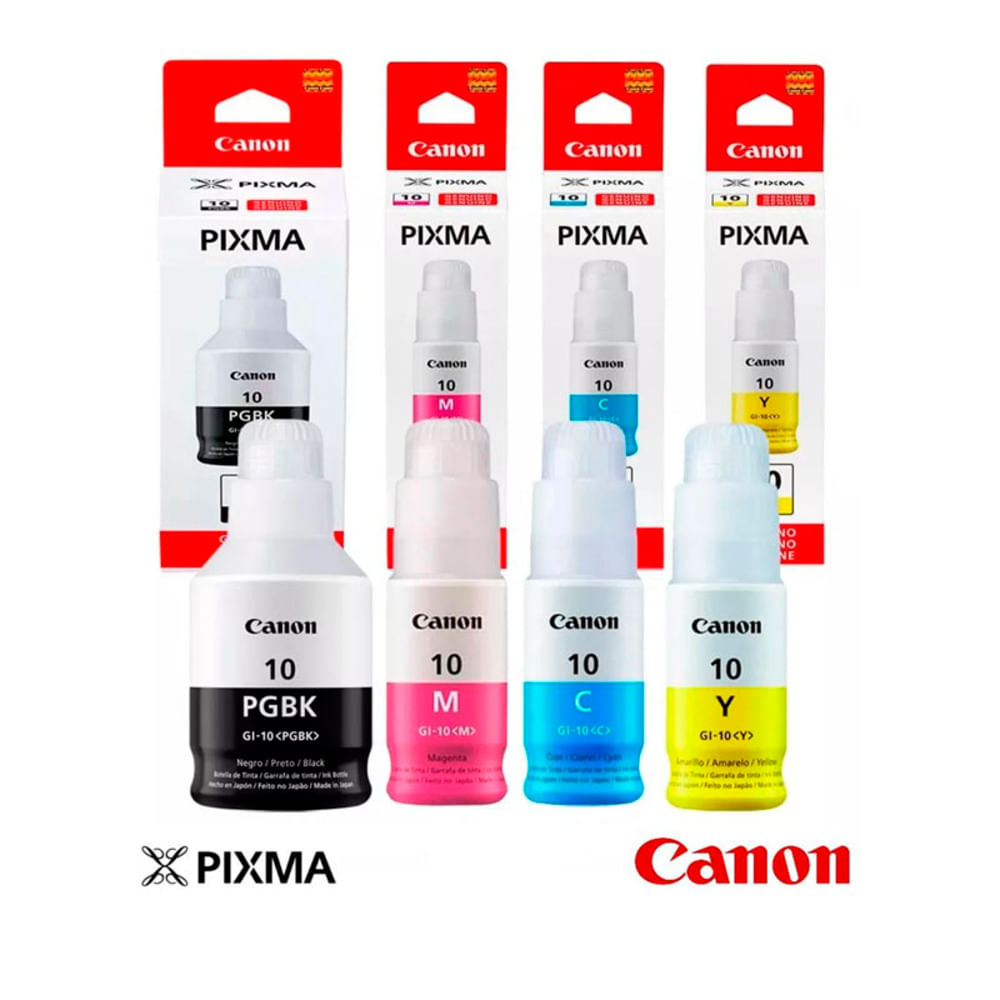 Tinta Canon Gi-10 Cmybk 4 Botellas Alto Rendimiento
