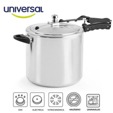 Olla a presión Universal 13 litros cierre interno doble válvula de seguridad Olla a presión Universal 13 litros cierre interno doble válvula de seguridad