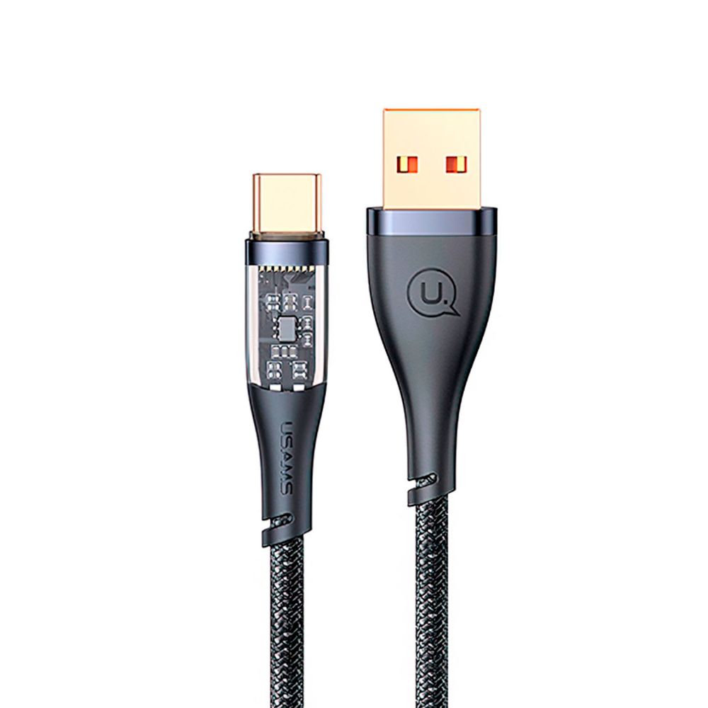 Cable ICY USB a Type-C USAMS 1.2 mt 66W Negro Cable ICY USB a Type-C USAMS 1.2 mt 66W Negro
