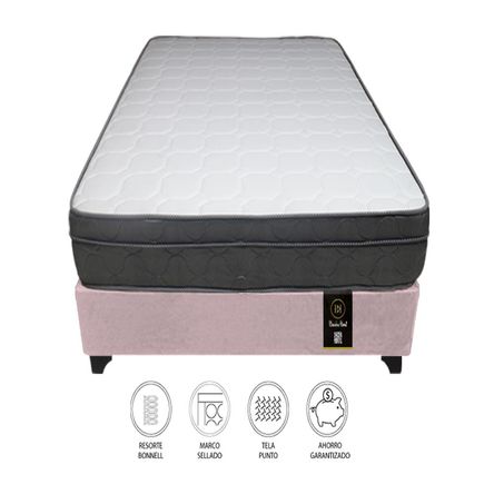 Cama Turin 1.5 Plz + 1 Almohada - Rosado Cama Turin 1.5 Plz + 1 Almohada - Rosado