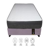 Cama Turin 1.5 Plz + 1 Almohada - Lila
