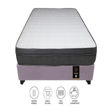 Cama Turin 1.5 Plz + 1 Almohada - Lila