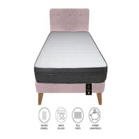 Dormitorio Turin Slim 1.5 Plz + Cabecera + Almohada - Rosado