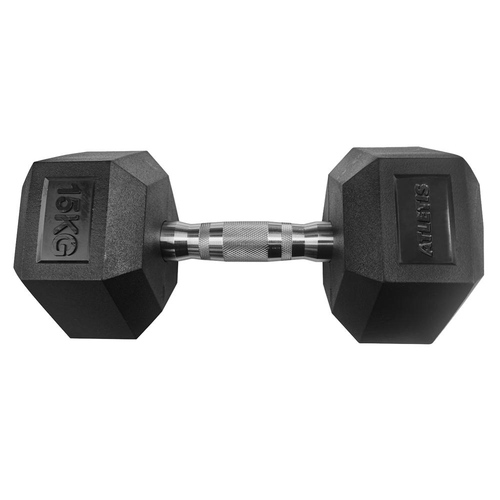 Mancuerna Atletis hexagonal PVC-Acero 15 kg