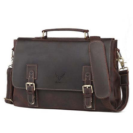 Maletín De Cuero Vacuno TRIFON MH590 (Laptop 13,6