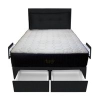 Dormitorio Pocket Vip + 4 Caj. 2 Plz + Cabecera + Cojin - Negro