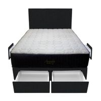 Dormitorio Pocket Vip + 4 Cajones 1.5 Plz + Cabecera - Negro