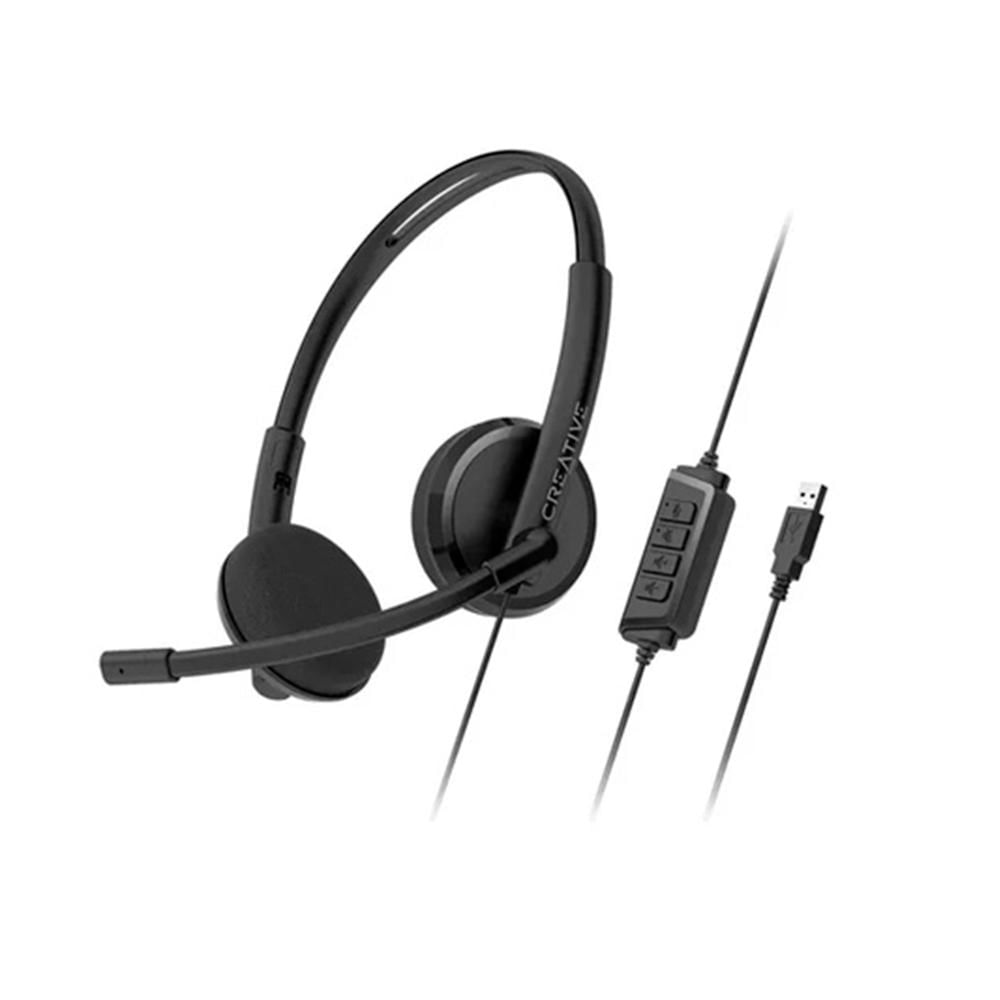 AUDIFONO CREATIVE HS-220 USB-A 30MM MUTE LIGERO 108G MICROFONO, COLOR NEGRO P/N: 51EF1070AA001