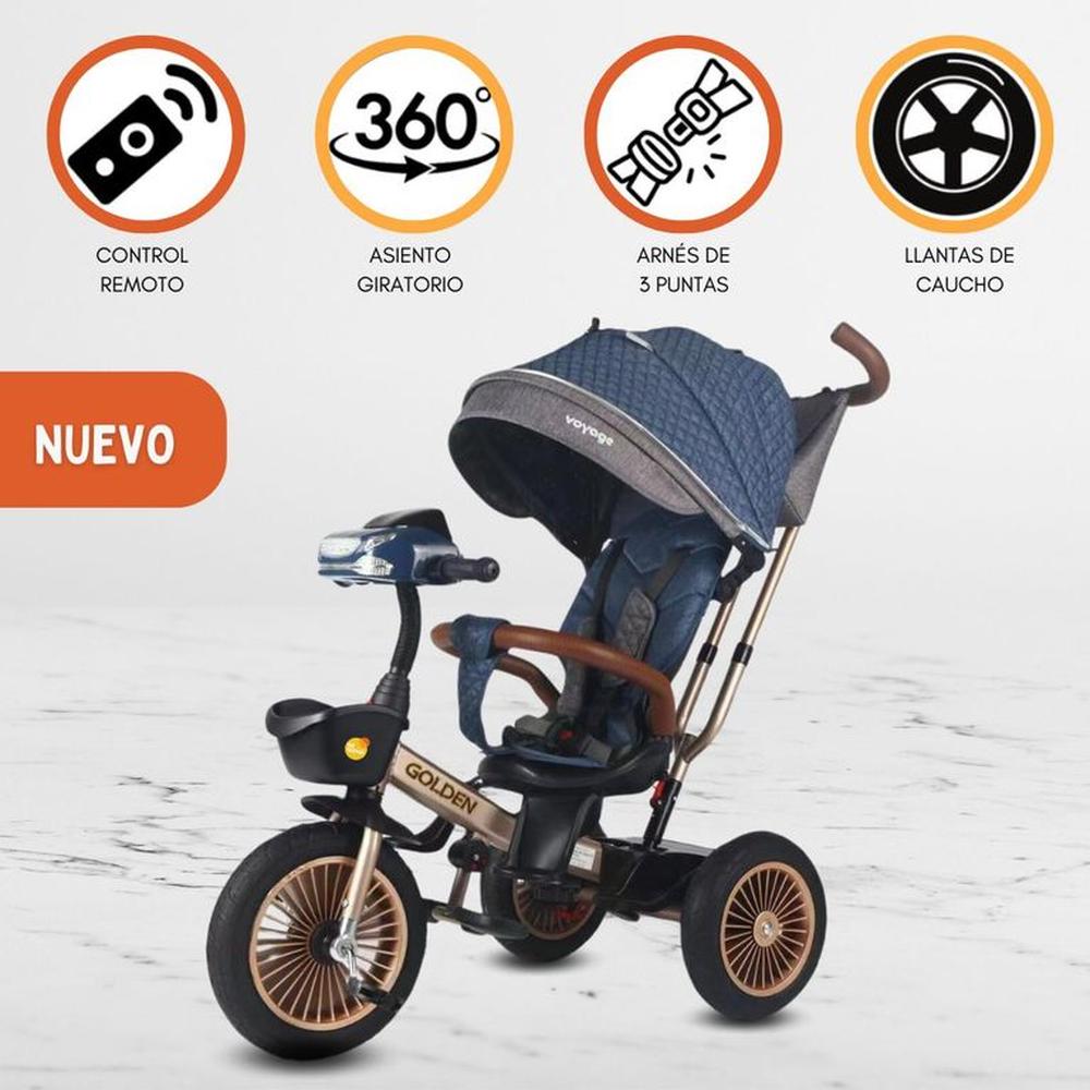 Triciclo Guiador Para Niños «GOLDEN II» Blue