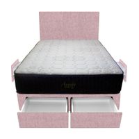 Dormitorio Pocket Vip + 4 Cajones 2 Plz + Cabecera - Rosado