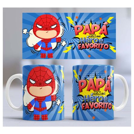 Taza de Loza 11oz Día Del Padre Heroe Spider Man 36