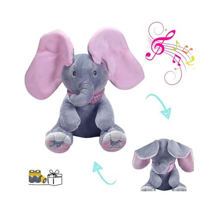 Peluche Interactivo Elefante Musical Orejas Rosa