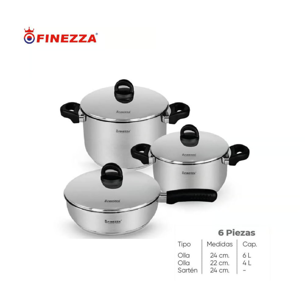 Set de ollas FINEZZA FZ-1048TS de acero