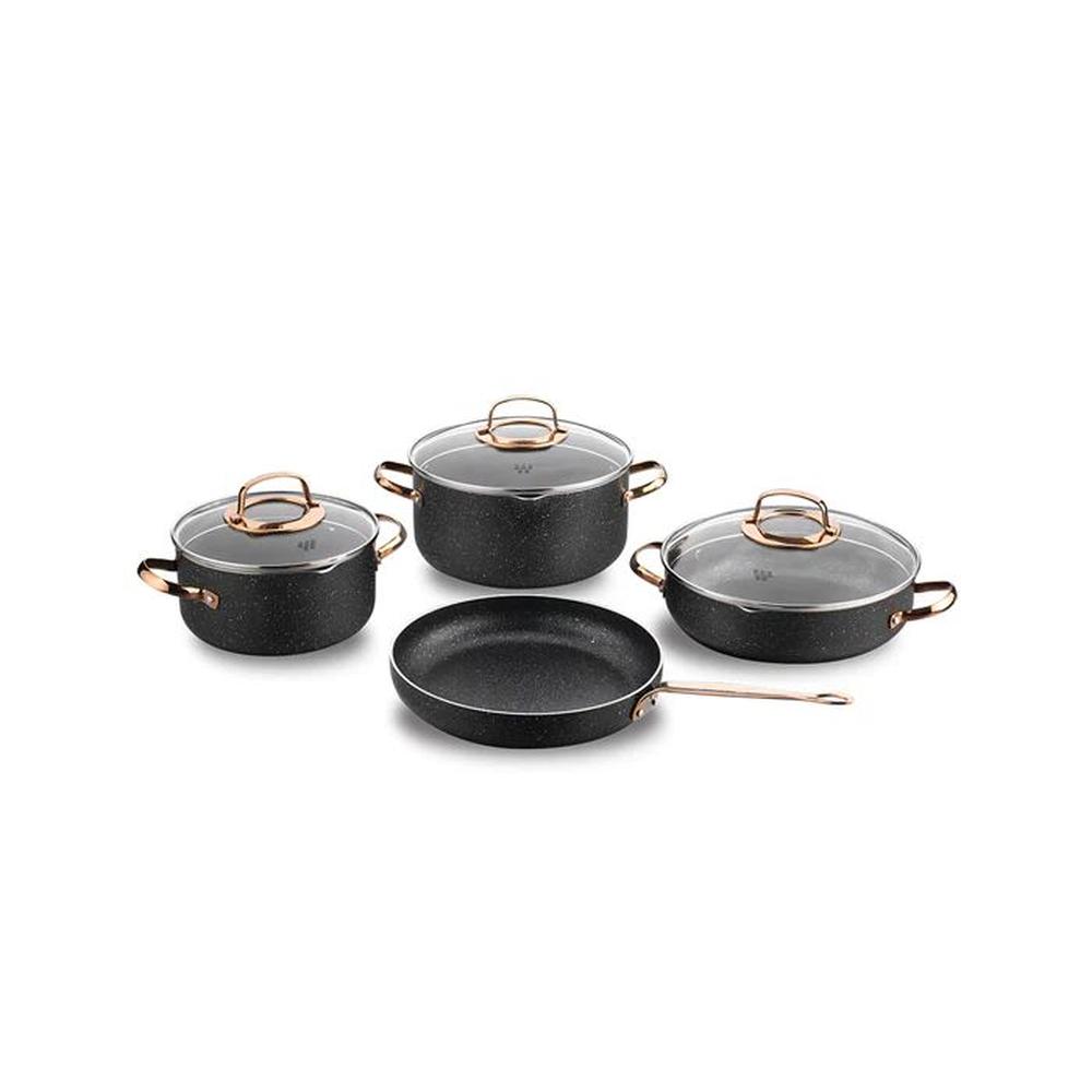 Juego de Ollas 7 Piezas Rose Gold Galaski Korkmaz Juego de Ollas 7 Piezas Rose Gold Galaski Korkmaz