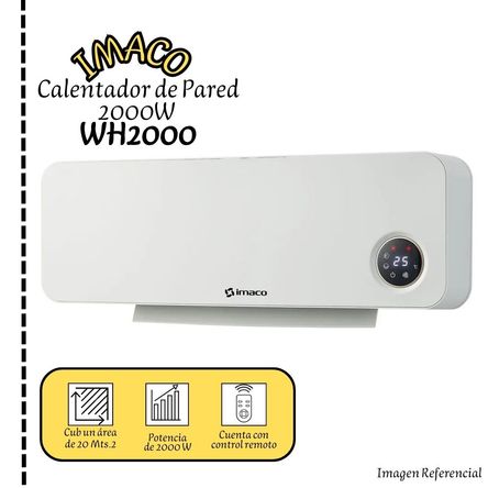Calentador de Pared Imaco Con Control WH2000 Calentador de Pared Imaco Con Control WH2000