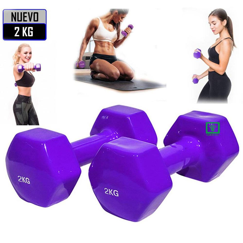 Mancuernas de Vinil 2 Kg Pack 2 Unidades Morado