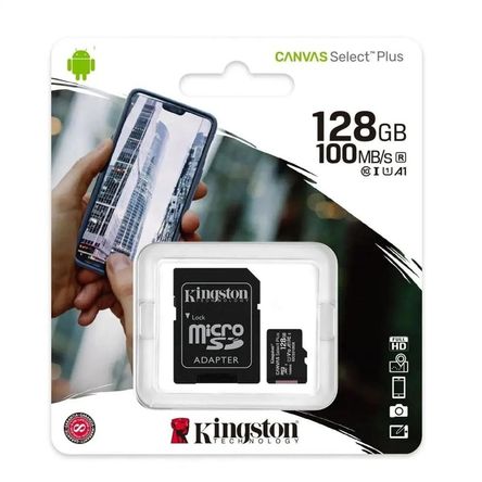 Memoria Micro SD 128 GB clase 10 Kingston + adaptador.