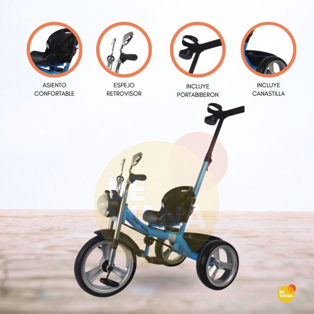 Triciclo Guiador para Niños «PAWSOON» Light Blue