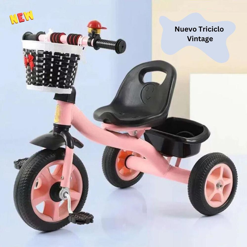 Triciclo Para Niños Bicicleta Vintage - Rosado