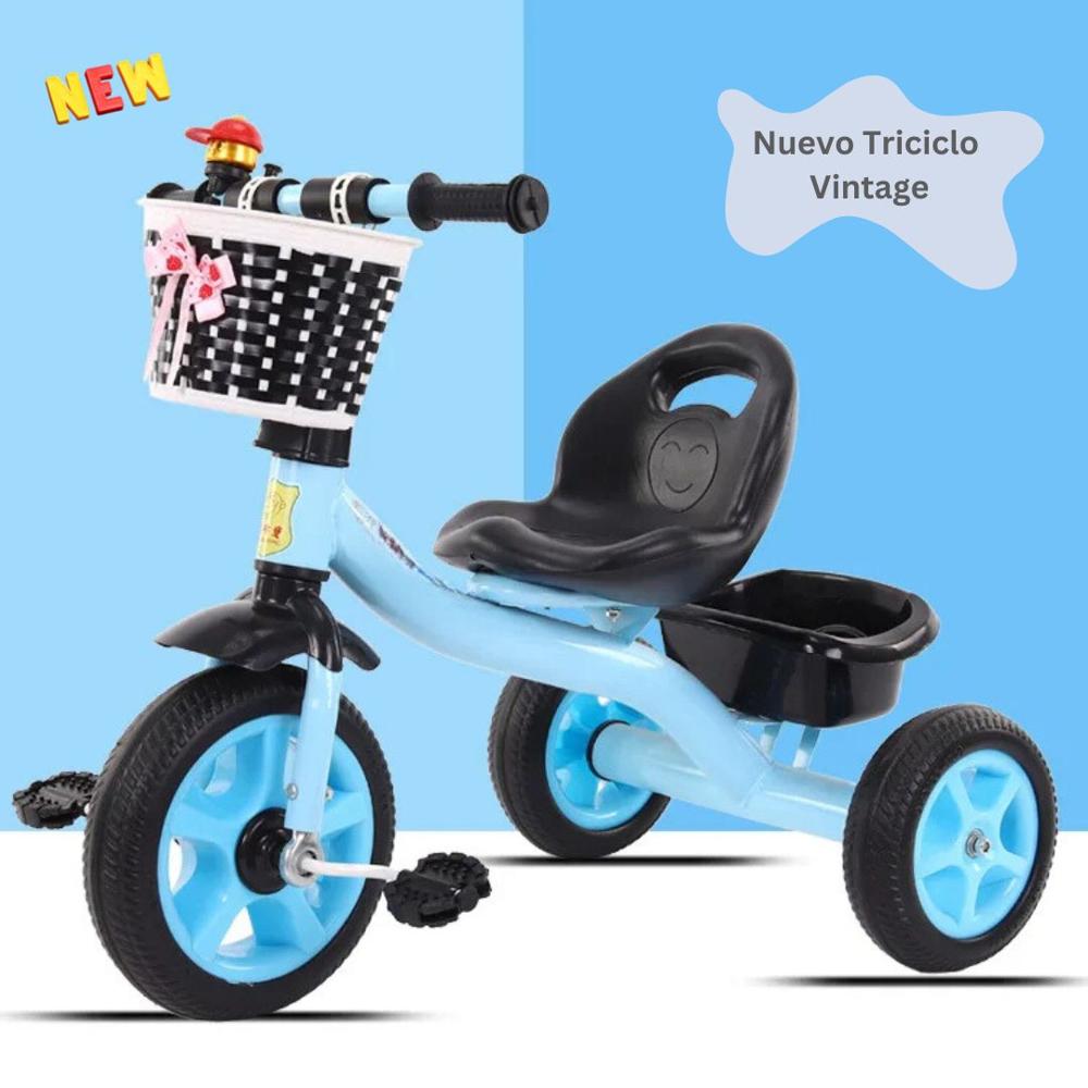 Triciclo Para Niños Bicicleta Vintage - Azul Triciclo Para Niños Bicicleta Vintage - Azul