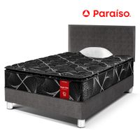 Dormitorio Super Star Negro 1.5 Plazas + Respaldo