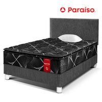 Dormitorio Super Star Negro 1.5 Plazas + Respaldo