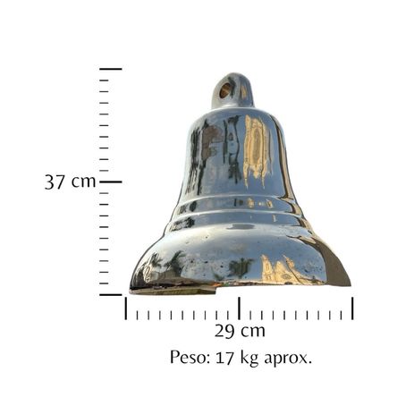 Campana en Bronce Fundido Zeus+MFAP Bronceria y Antiguedades+37 cm CBFZ37