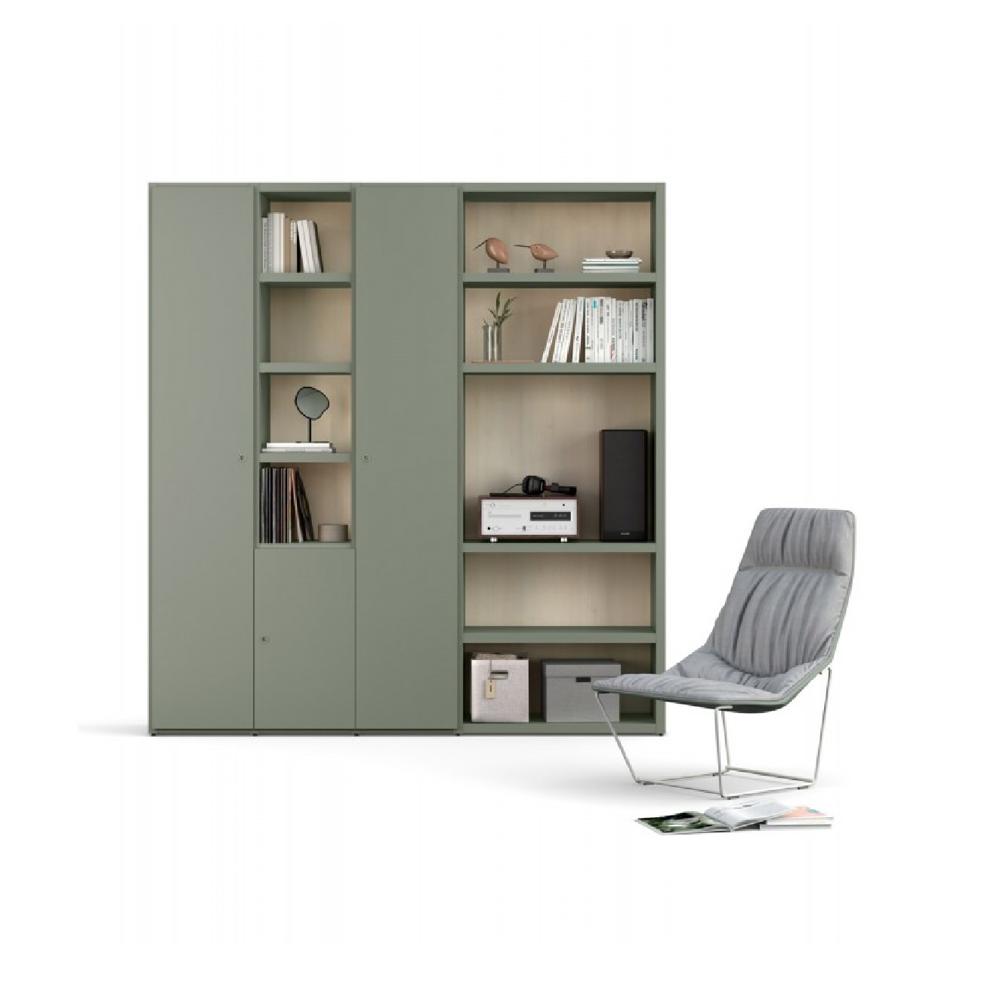 Librero Contemporáneo Rosanna color Agave 3 puertas con Estantes TU MESITA