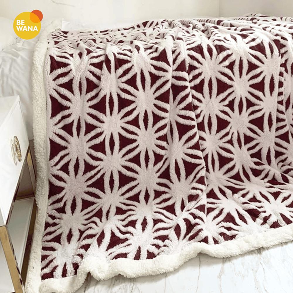 Manta Antialérgica Peluchón Alto Relieve Mandala QUEEN Green