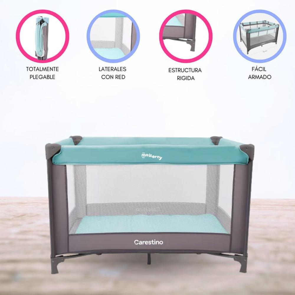 Cuna Corral Plegable «NIZA» Aguamarina