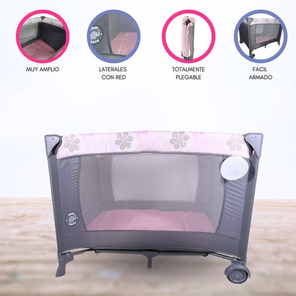 Cuna Corral Plegable «TREILLIS»  PINK