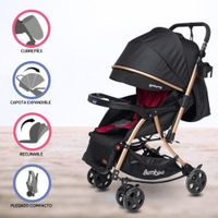 Coche Cuna con Mecedora para Bebé «ROMA» Black
