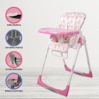 Silla de Comer Graduable NELLY PINK