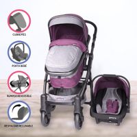 Coche Para Bebe Travel System «TAINY DELUXE» Pink