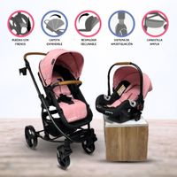 Coche Para Bebe Travel System «PRIMA PLUS» Pink
