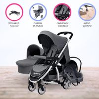 Coche de Paseo con Accesorios «LONDON» Gris