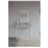 Consola Industrial Scott color Gris/Blanco 2 cajones base Metalica TU MESITA