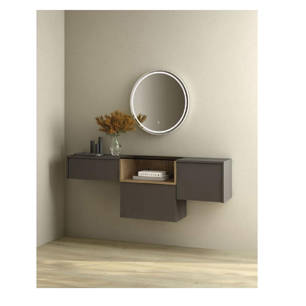 Recibidor Moderno Kepler Flotante color Negro 1 cajón 2 puertas TU MESITA